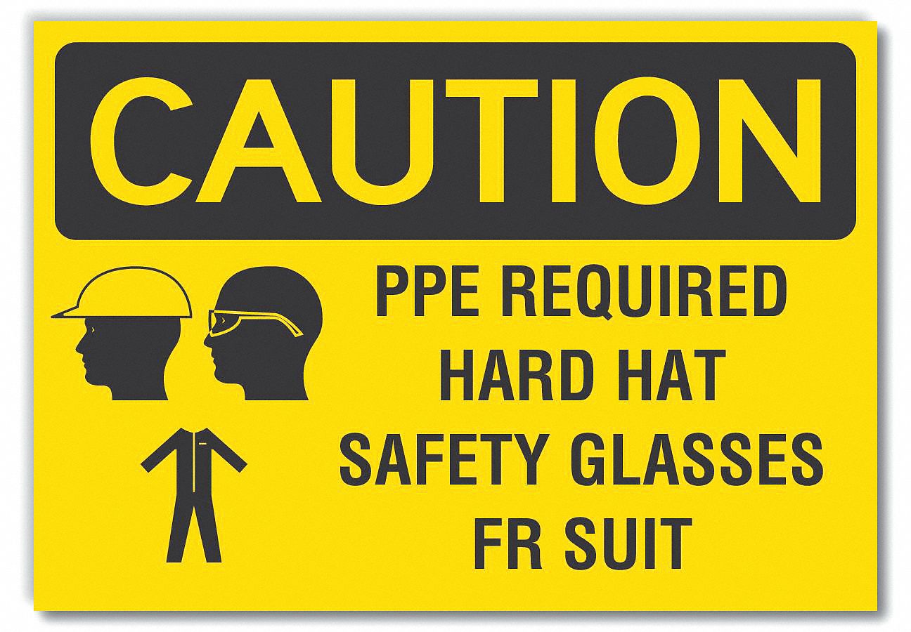  Ppe  Caution Reflective Label: Reflective Sheeting, Adhesive Sign Mounting, Engineer Grade, Caution