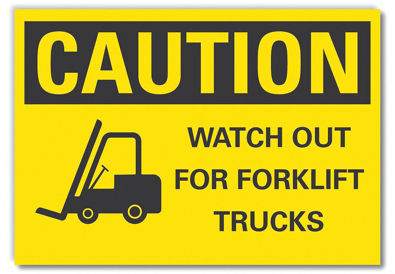 LYLE Caution Sign, Watch Out For Fork Lift Trucks, Sign Header Caution ...