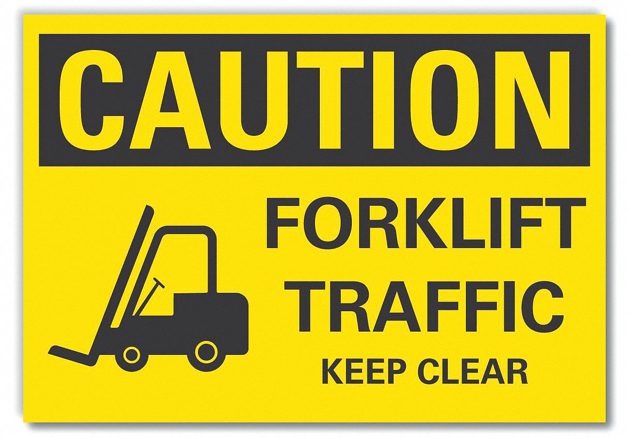  Lift Truck Traffic Caution Reflective Label: Reflective Sheeting, Adhesive Sign Mounting
