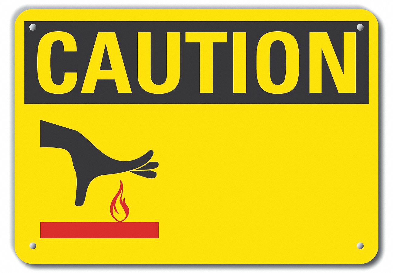 Reflective  Blank Sign Caution Sign: Aluminum, Mounting Holes Sign Mounting, Engineer Grade, Caution