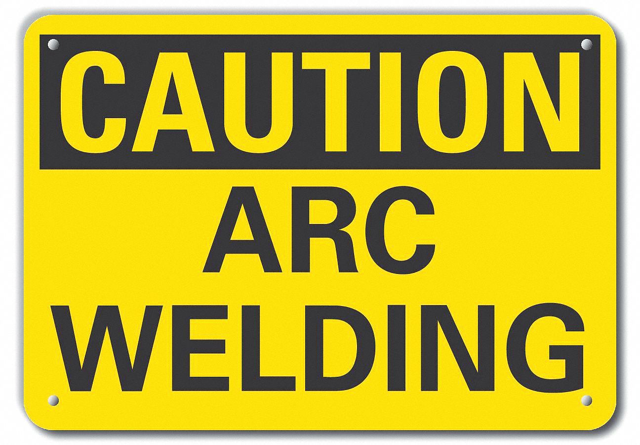 Reflective  Welding Caution Sign: Aluminum, Mounting Holes Sign Mounting, Engineer Grade