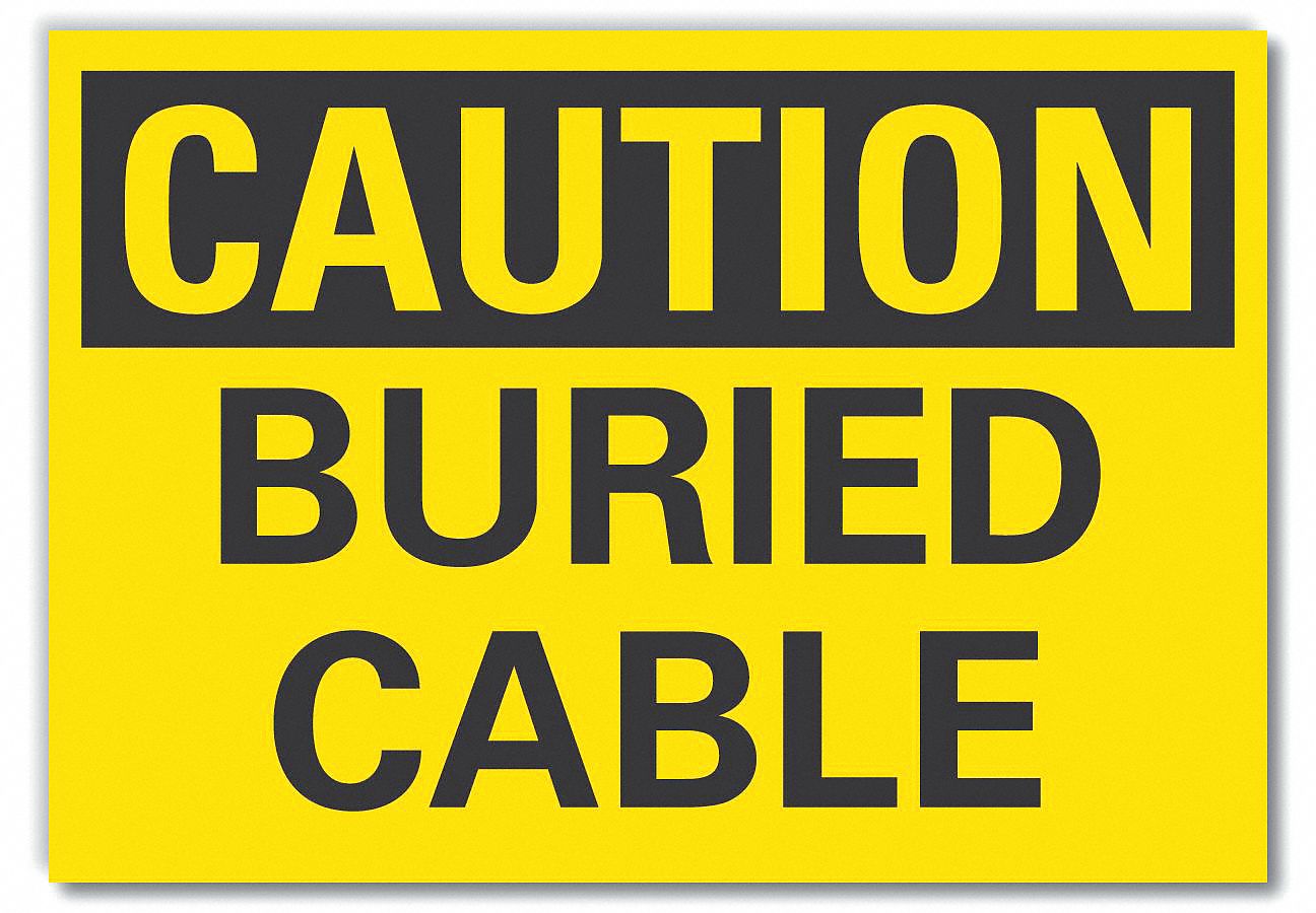  Buried Cable Caution Reflective Label: Reflective Sheeting, Adhesive Sign Mounting, Engineer Grade