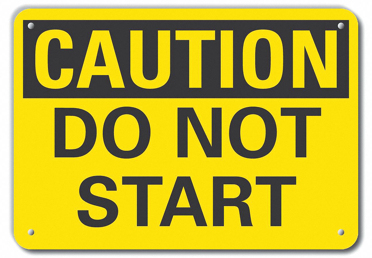Caution Sign, 7 in x 10 in, Plastic