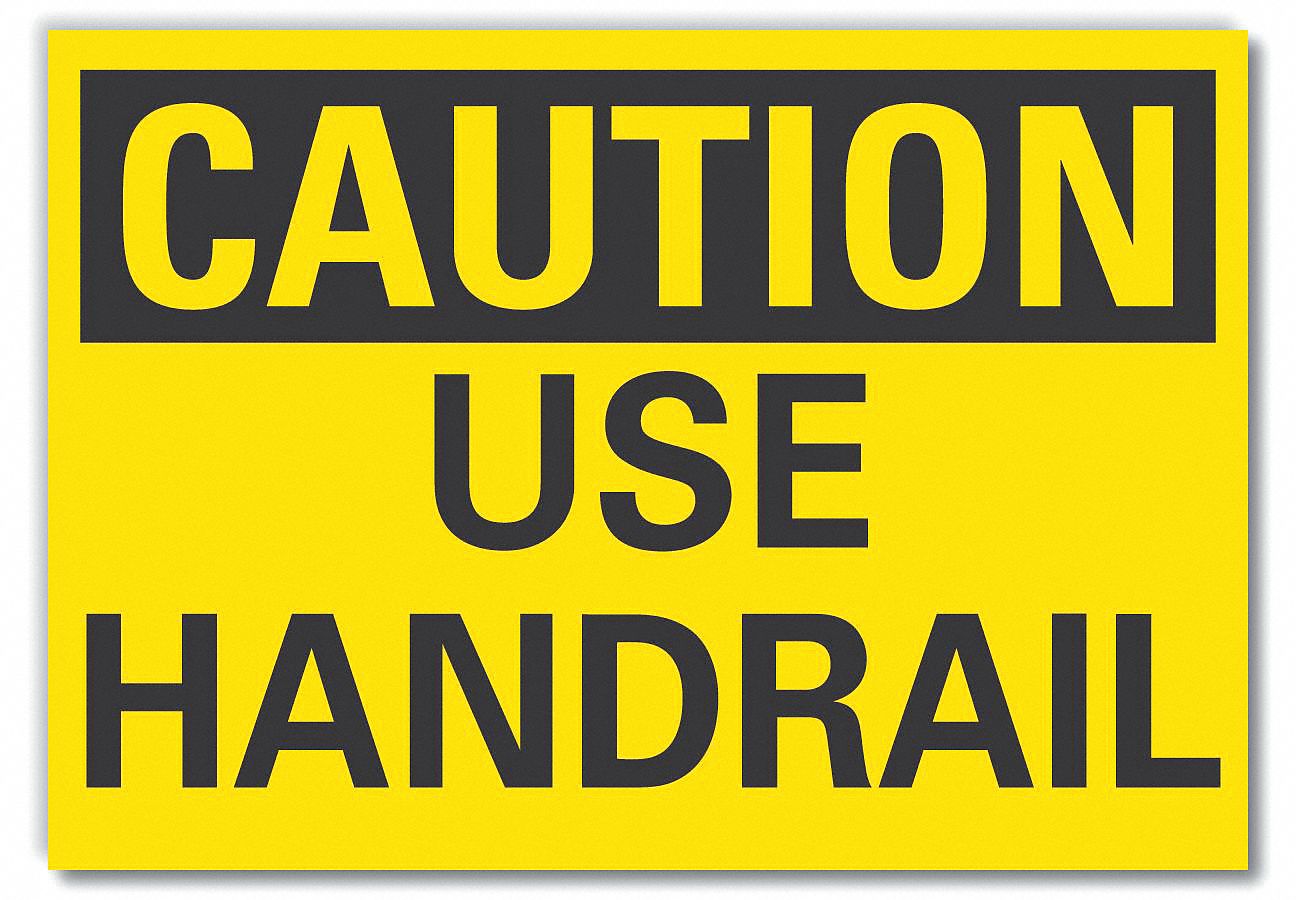  Handrail Caution Reflective Label: Reflective Sheeting, Adhesive Sign Mounting, Engineer Grade