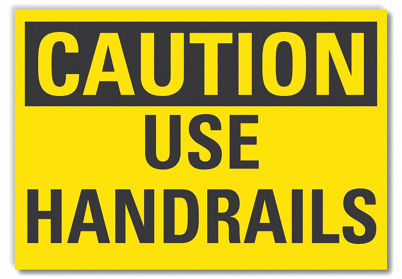  Handrail Caution Reflective Label: Reflective Sheeting, Adhesive Sign Mounting, Engineer Grade