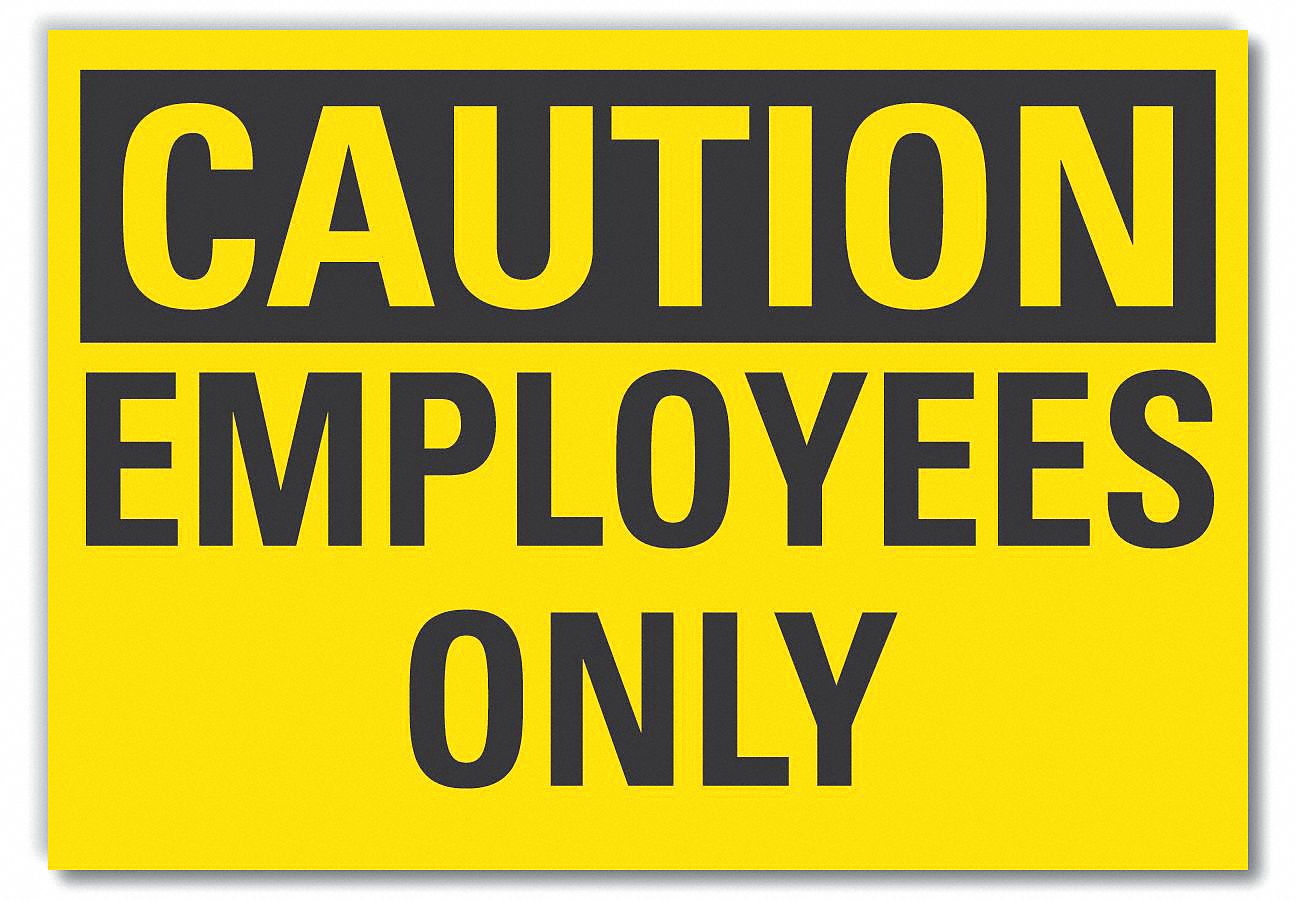  Employees & Visitors Caution Reflective Label: Reflective Sheeting, Adhesive Sign Mounting