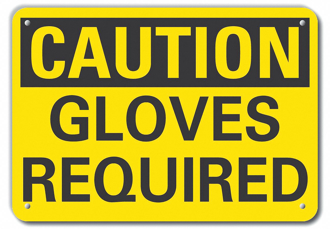 Reflective  Hand  Caution Sign: Aluminum, Mounting Holes Sign Mounting, Engineer Grade, Caution