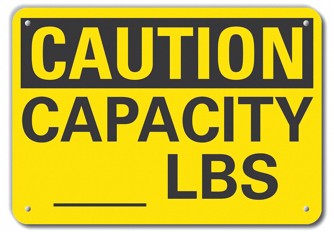 Caution Sign: Plastic, Mounting Holes Sign Mounting, 7 in x 10 in Nominal Sign Size, 0.055 in Thick