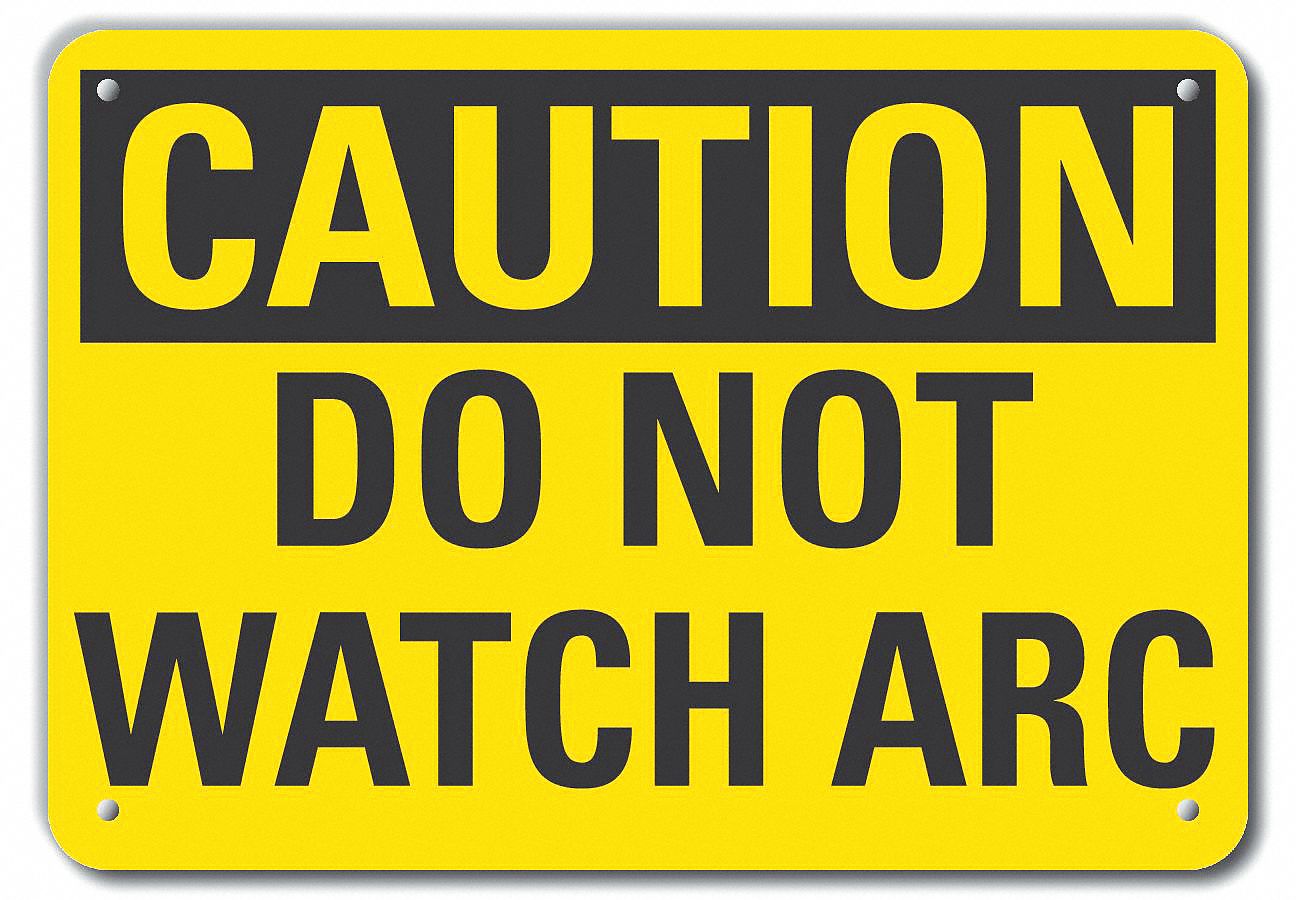 Reflective  Welding Caution Sign: Aluminum, Mounting Holes Sign Mounting, Engineer Grade