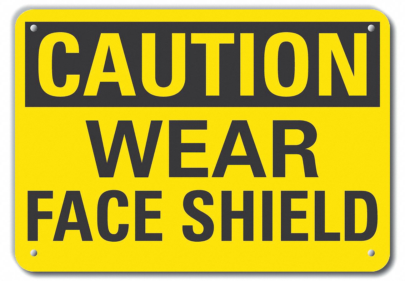 Reflective  Eye  Caution Sign: Aluminum, Mounting Holes Sign Mounting, Engineer Grade, 0.04 in Thick