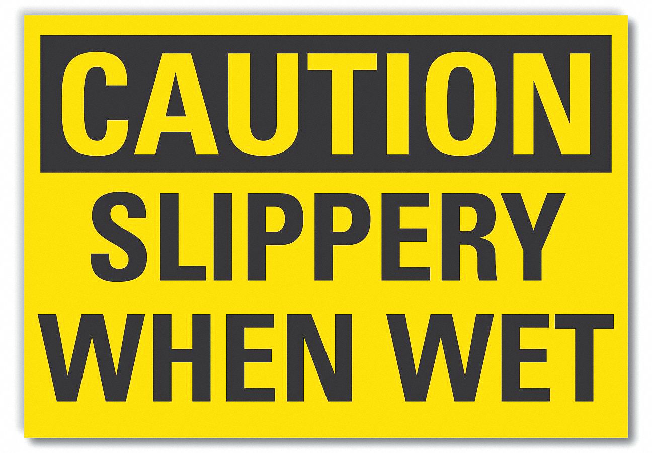  Slippery Floor Caution Reflective Label: Reflective Sheeting, Adhesive Sign Mounting