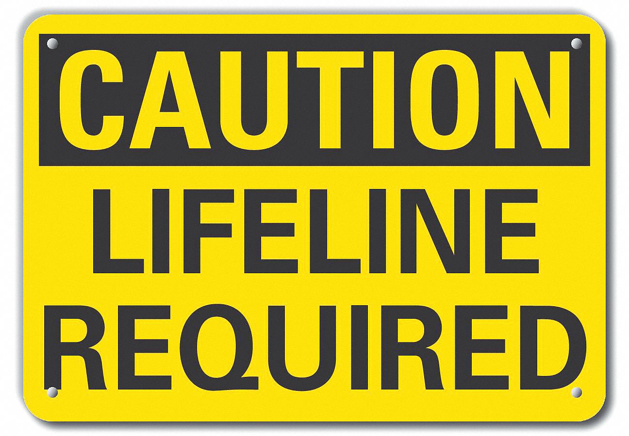 Caution Sign, 10 in x 14 in, Plastic