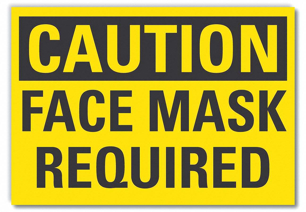  Face Mask Caution Reflective Label: Reflective Sheeting, Adhesive Sign Mounting, Engineer Grade