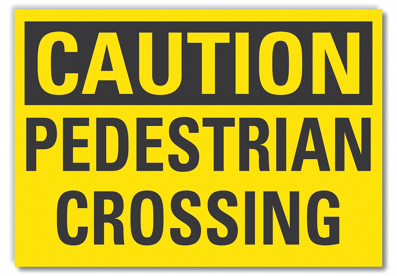  Pedestrian Caution Reflective Label: Reflective Sheeting, Adhesive Sign Mounting, Engineer Grade