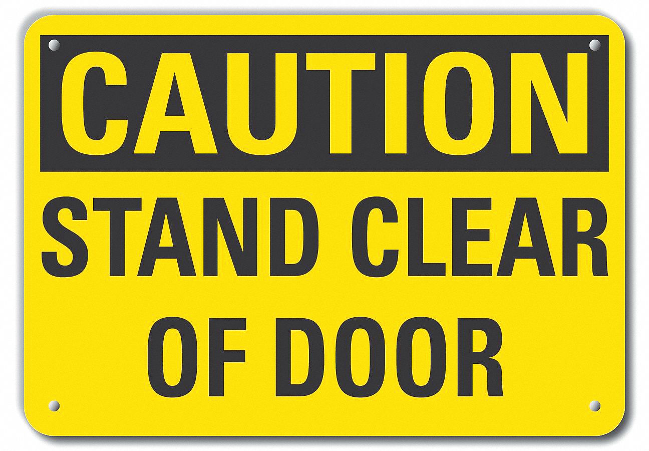 Caution Sign: Plastic, Mounting Holes Sign Mounting, 7 in x 10 in Nominal Sign Size, 0.055 in Thick