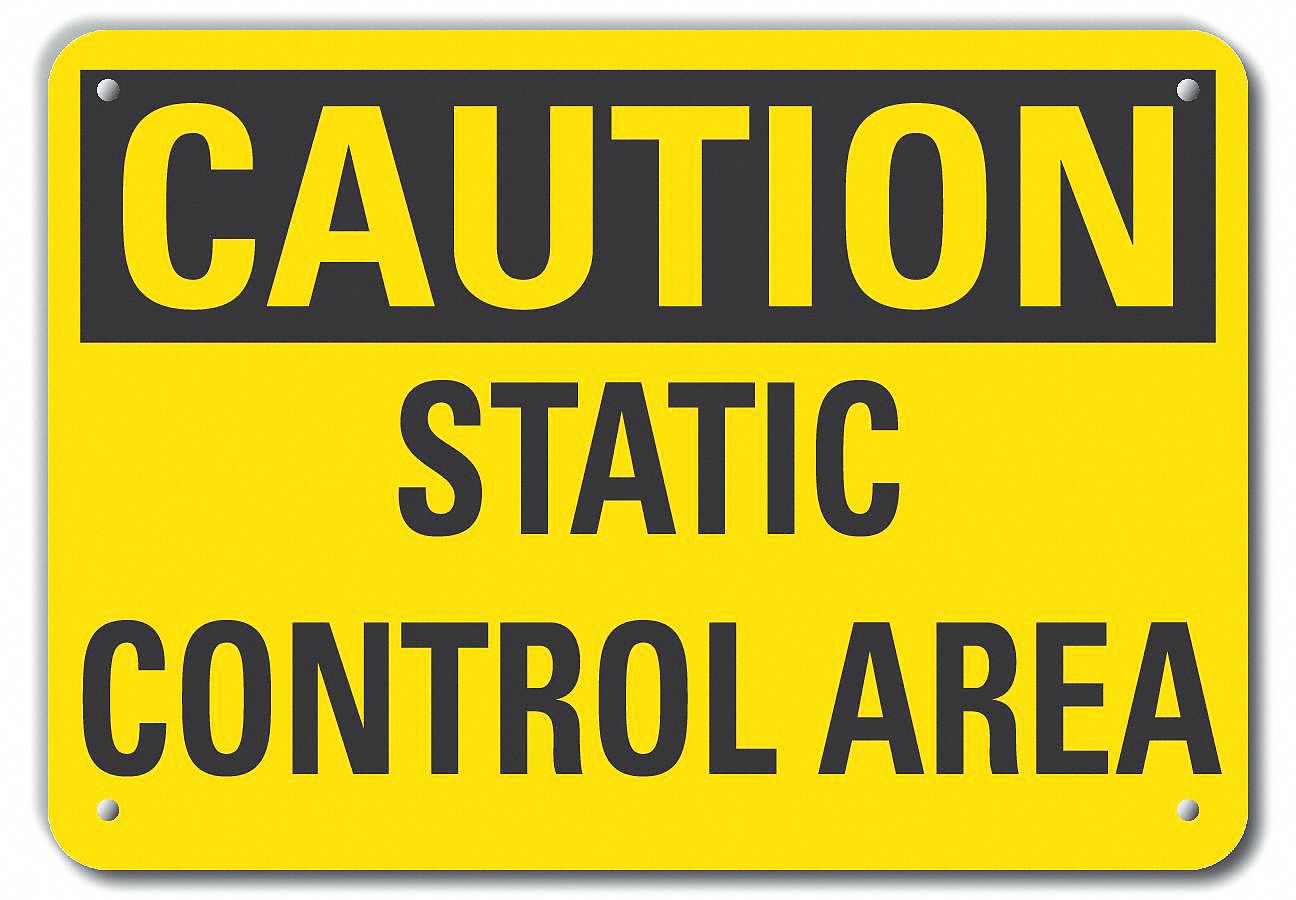 Reflective  Grounding Caution Sign: Aluminum, Mounting Holes Sign Mounting, Engineer Grade