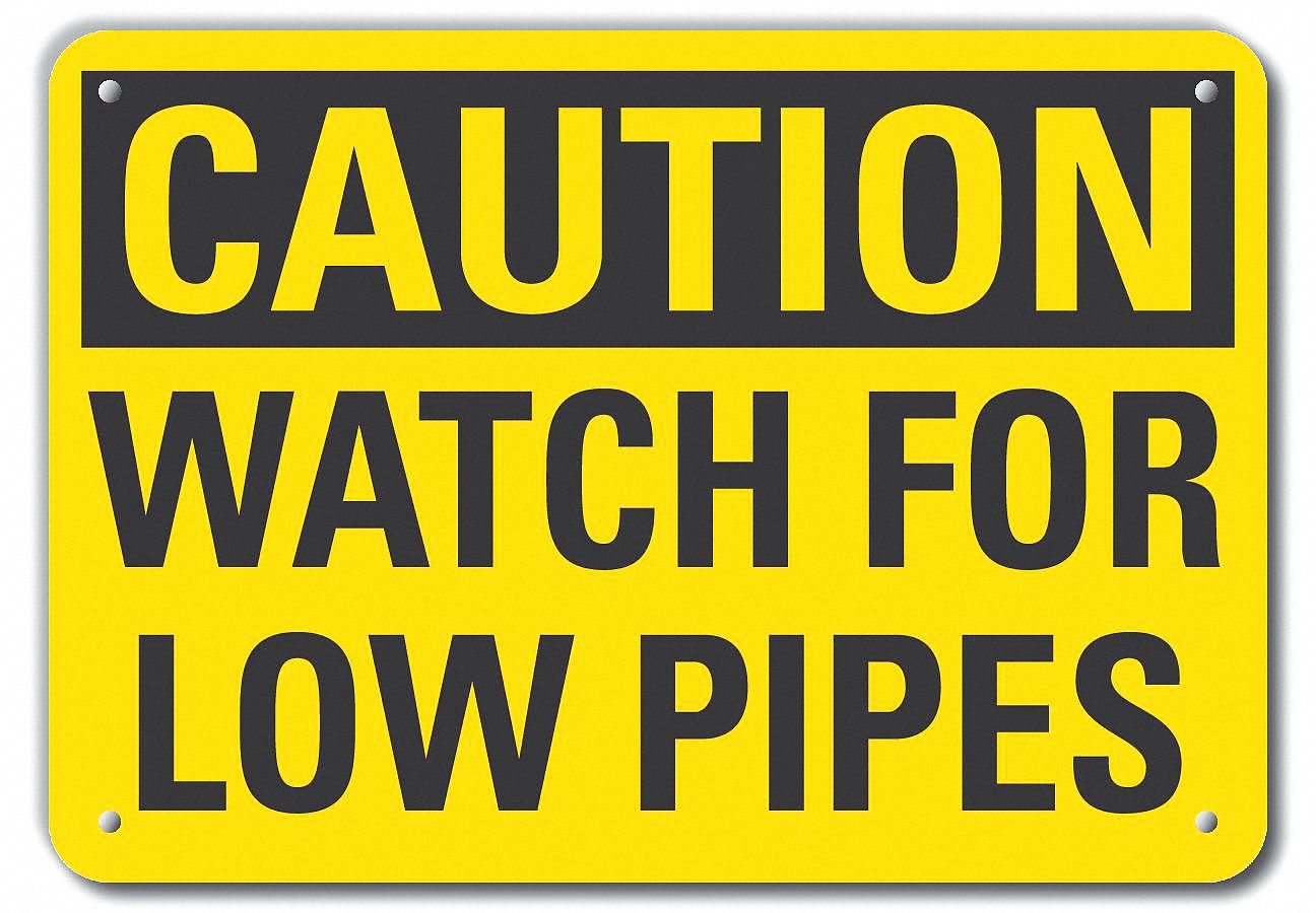 Reflective  Overhead Clearance Caution Sign: Aluminum, Mounting Holes Sign Mounting, Engineer Grade