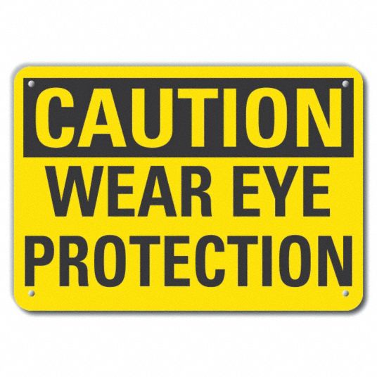 LYLE Reflective Eye Caution Sign, Sign Format Traditional OSHA, Wear ...