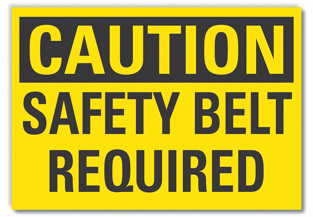  Safety Belt Caution Reflective Label: Reflective Sheeting, Adhesive Sign Mounting, Engineer Grade