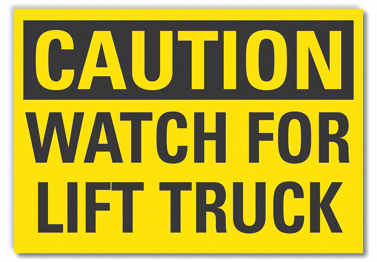  Lift Truck Traffic Caution Reflective Label: Reflective Sheeting, Adhesive Sign Mounting