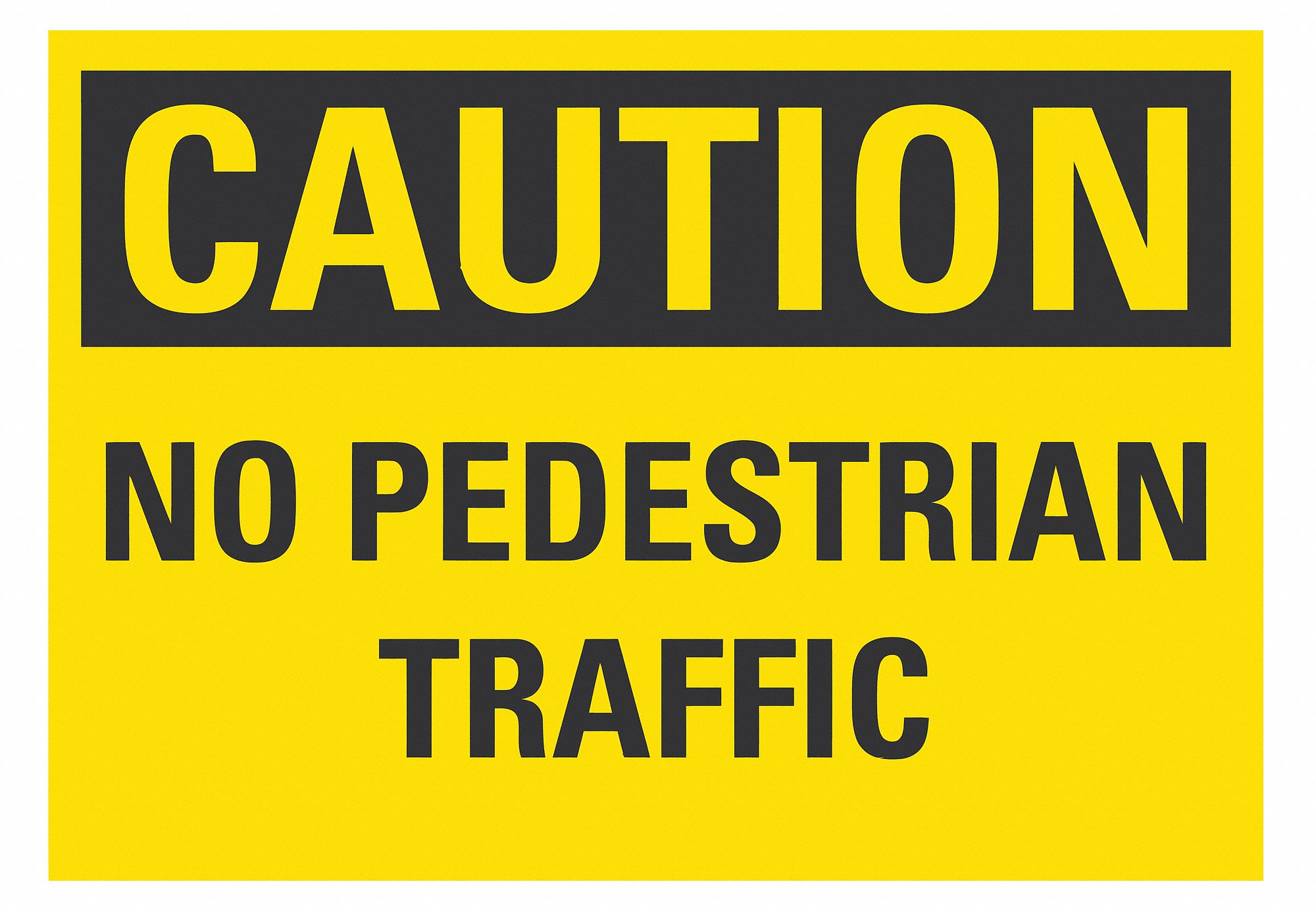 PEDESTRIAN TRAFFIC CAUTION REFLECTIVE LABEL, REFLECTIVE SHEETING, ADHESIVE MOUNT, 14 X 10IN