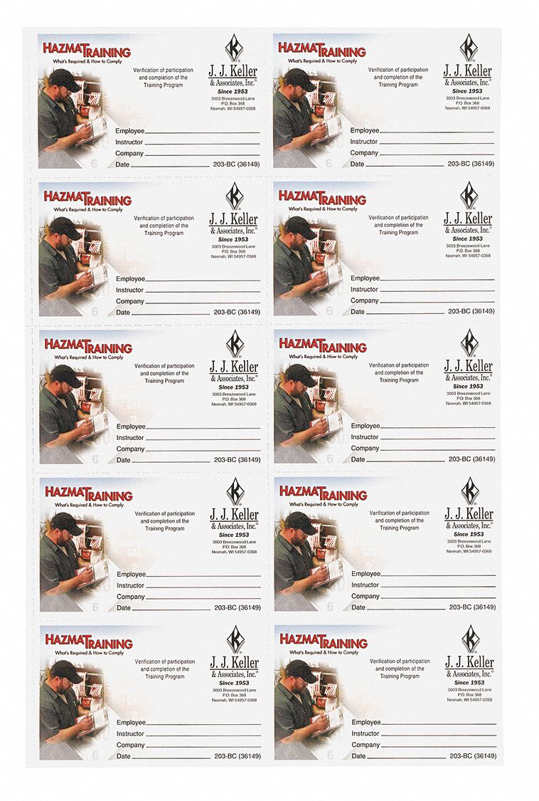 Reference Material: Hazmat, (10) Wallet Cards, English