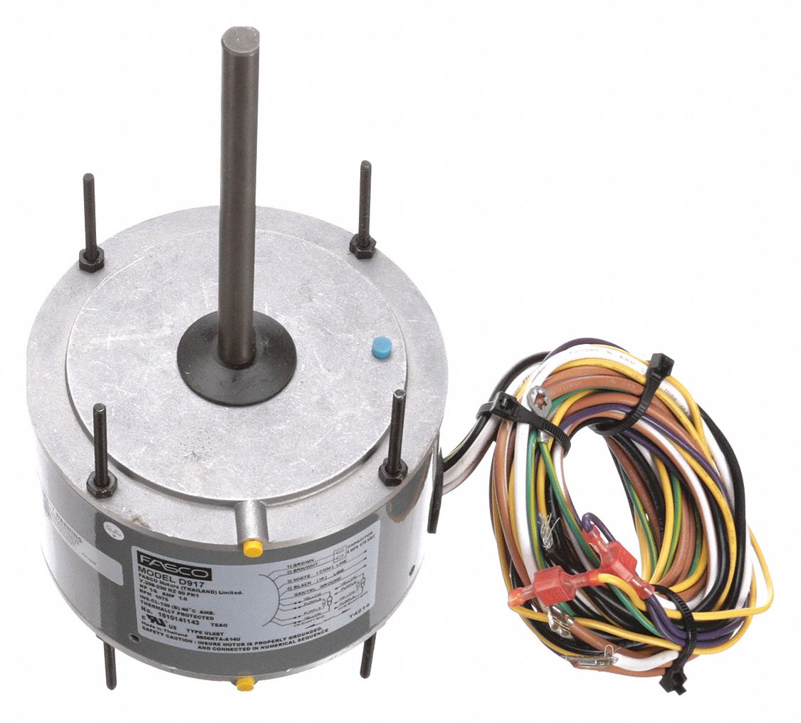 1 6 Hp Condenser Fan Motor Permanent Split Capacitor 1075 Nameplate Rpm 208 230 Voltage Frame 48