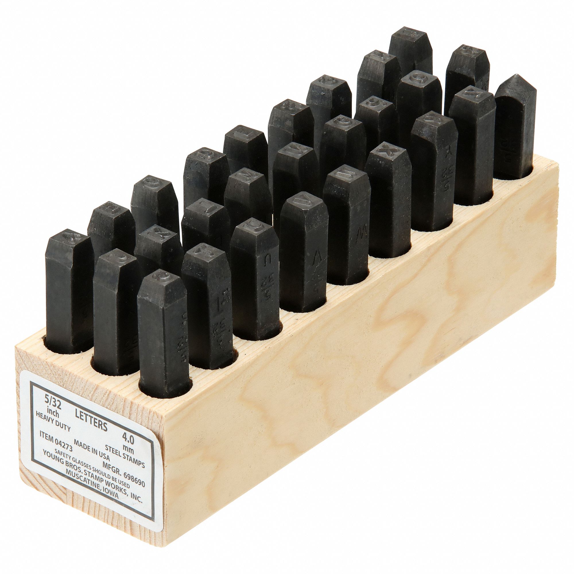 Hand Stamp Kit: A thru Z/A thru Z, Period/Period (.), 3/32 in Character Ht