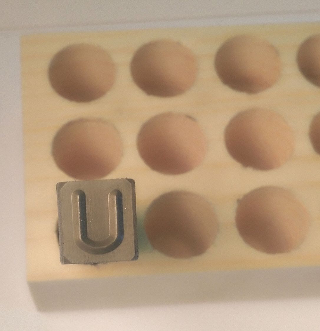 Hand Stamp Character: U, 1/8 in Character Ht, 2 1/2 in Shank Lg, Steel