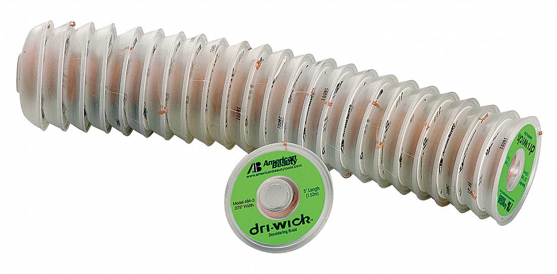 49W641 - Desoldering Braid 5 ft Green Copper PK25