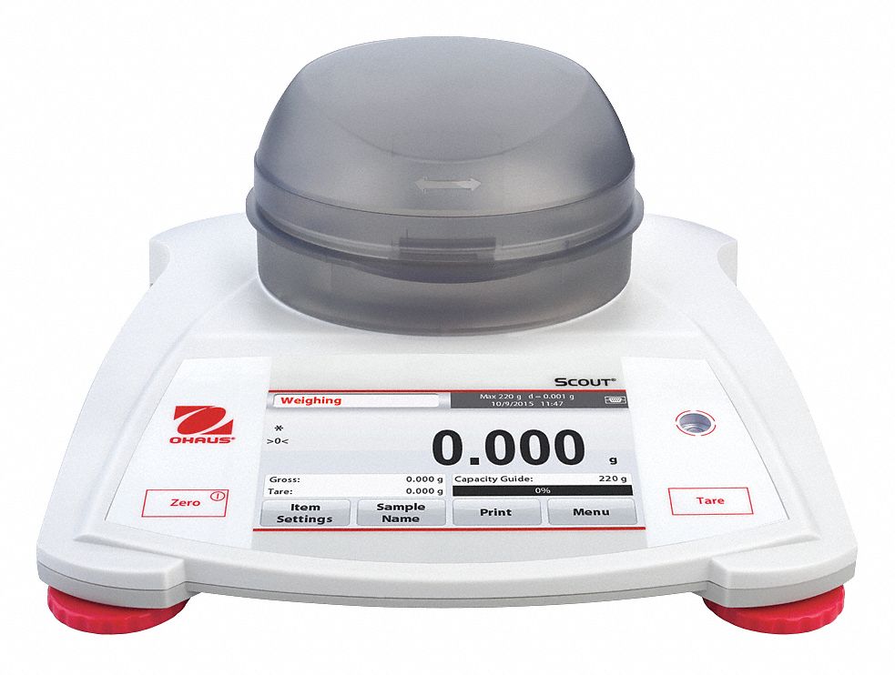 Compact Bench Scale: 220 g Capacity, 0.001 g Readability, Carat/Custom/g/mg/oz/pwt, ABS