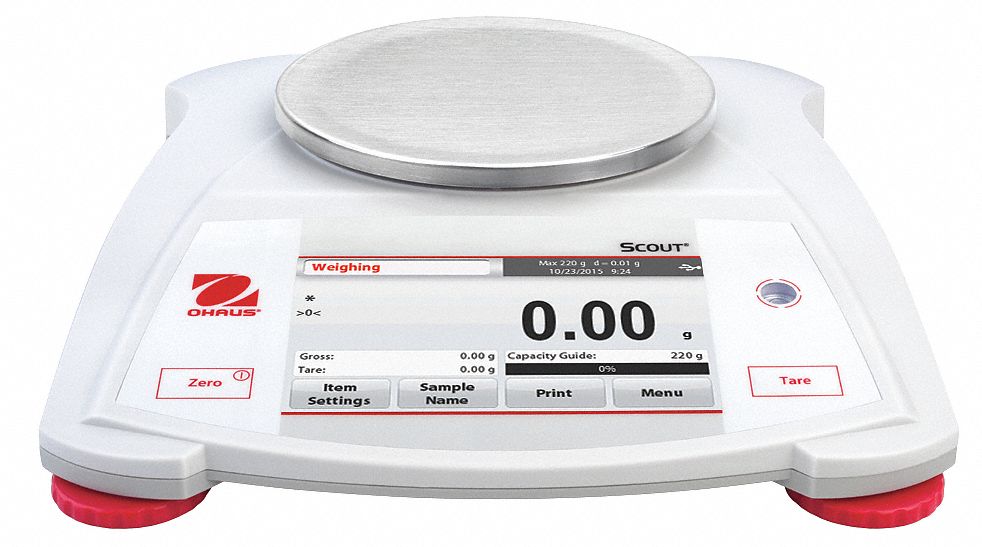 Compact Bench Scale: 220 g Capacity, 0.01 g Readability, Carat/Custom/g/mg/oz/pwt, ABS