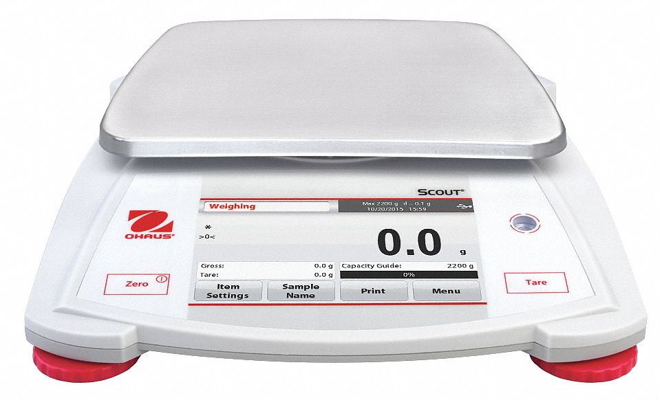 Compact Bench Scale: 2, 200 g Capacity, 0.1 g Readability, Carat/Custom/g/kg/lb/lb/oz/oz/pwt