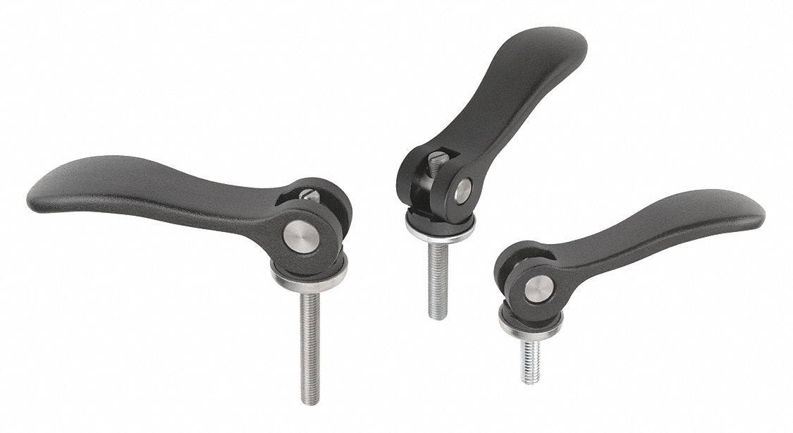 KIPP External Threads, Cam Handle, Cam Lever, Cast Aluminum, Thread