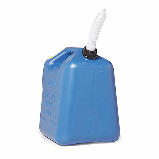 Water Container: 5 gal Capacity, 14 3/4 in Ht, 15 1/2 in Lg, 11 in Wd, Blue