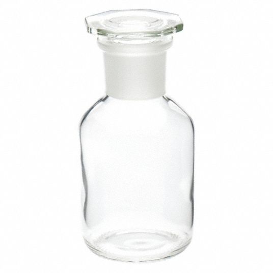 WHEATON Wide Mouth Round Reagent Bottle, Reagent, Glass, 250 mL, Clear ...