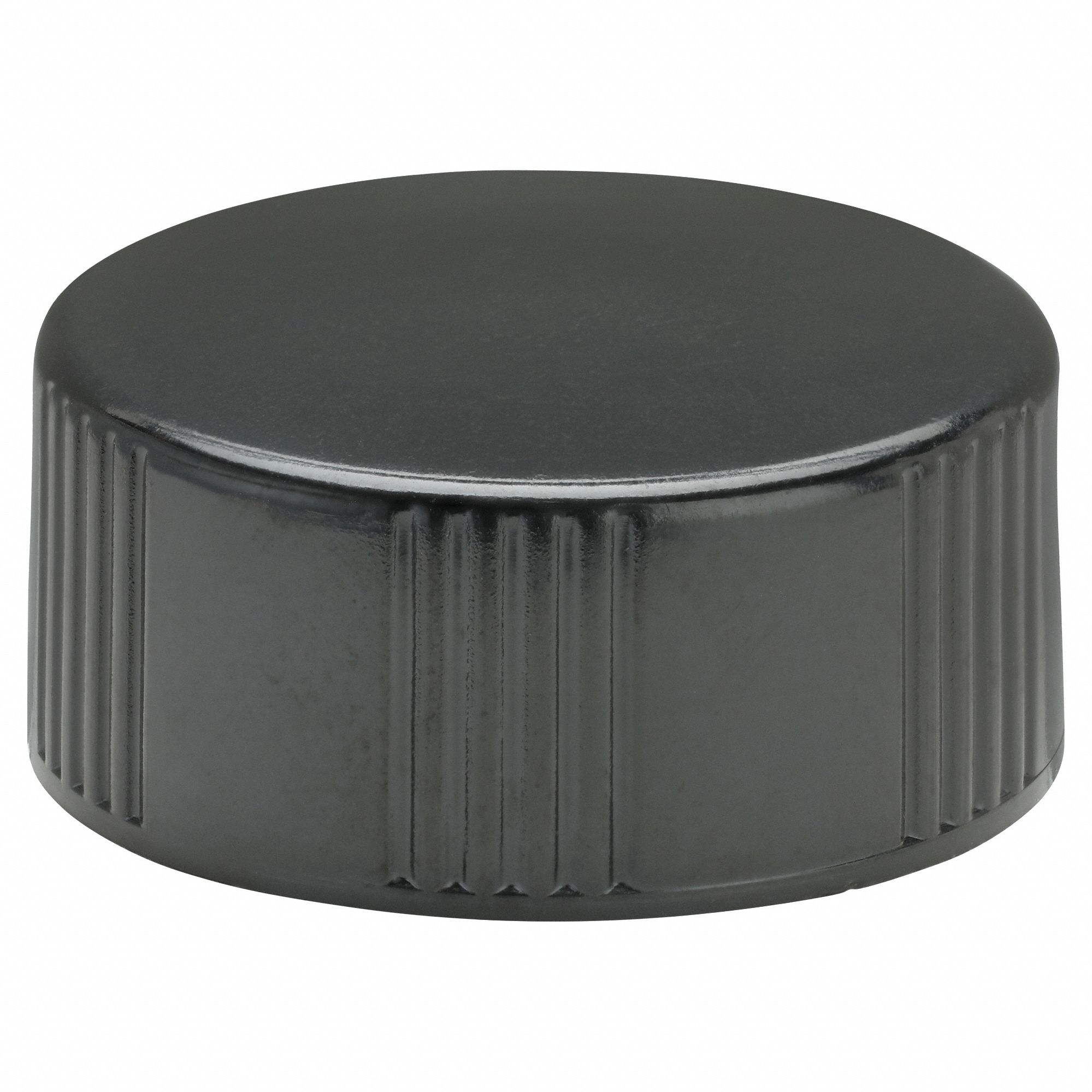 Cap: 24 mm Dia, Black, Phenolic, Polyethylene, 24-400 mm Screw Closure Size