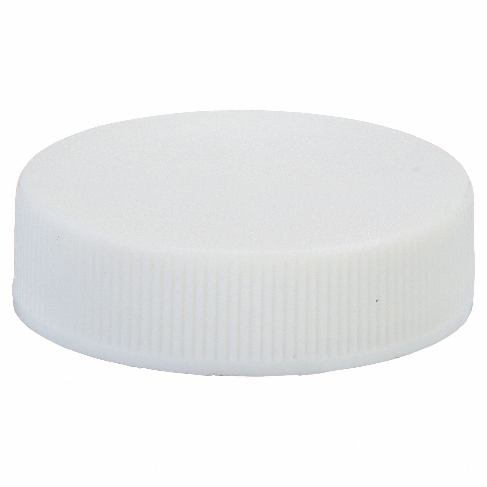 Cap: 38 mm Dia, White, Polypropylene, Polyethylene, 38-400 mm Screw Closure Size