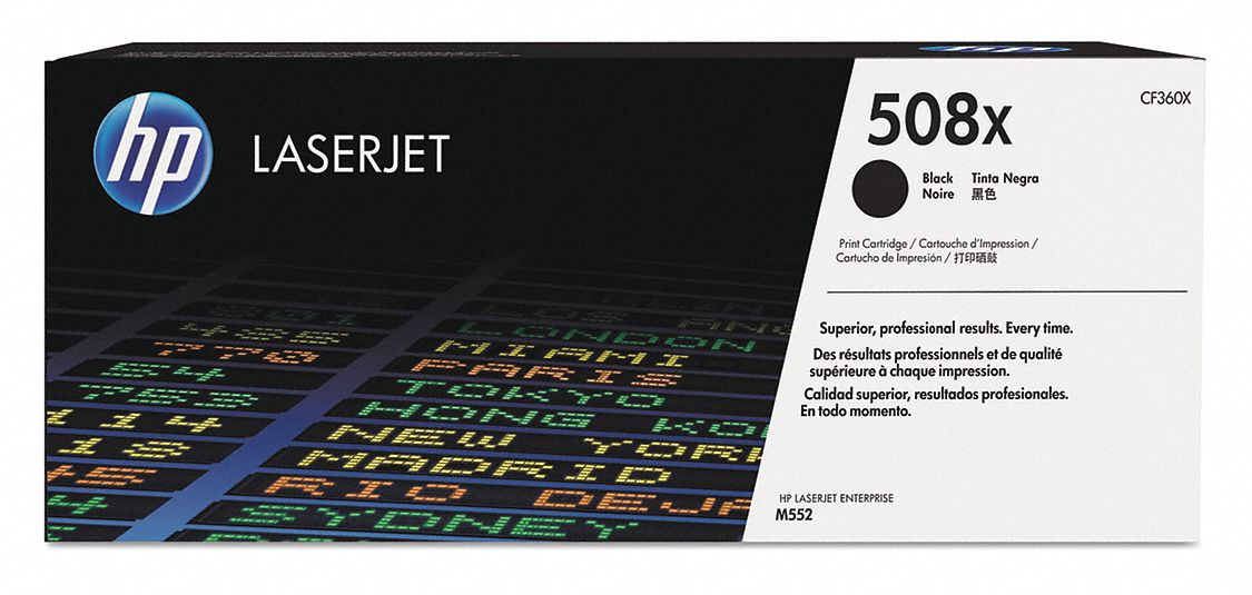 High Yield Toner Cartridge: 508X, Black, Black