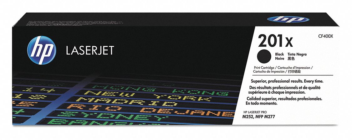 High Yield Toner Cartridge: 201X, Black, Black