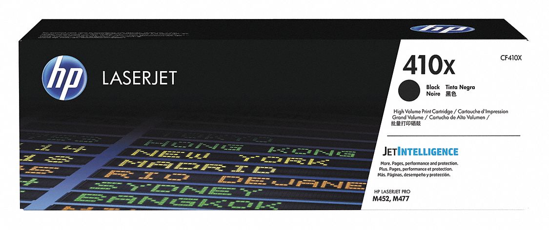 High Yield Toner Cartridge: 410X, Black, Black