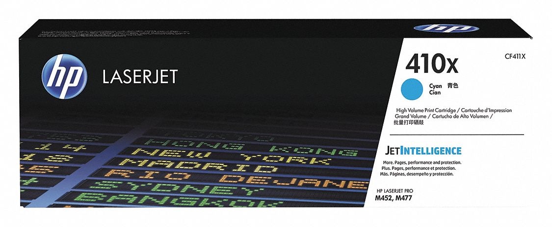 High Yield Toner Cartridge: 410X, Cyan, Cyan