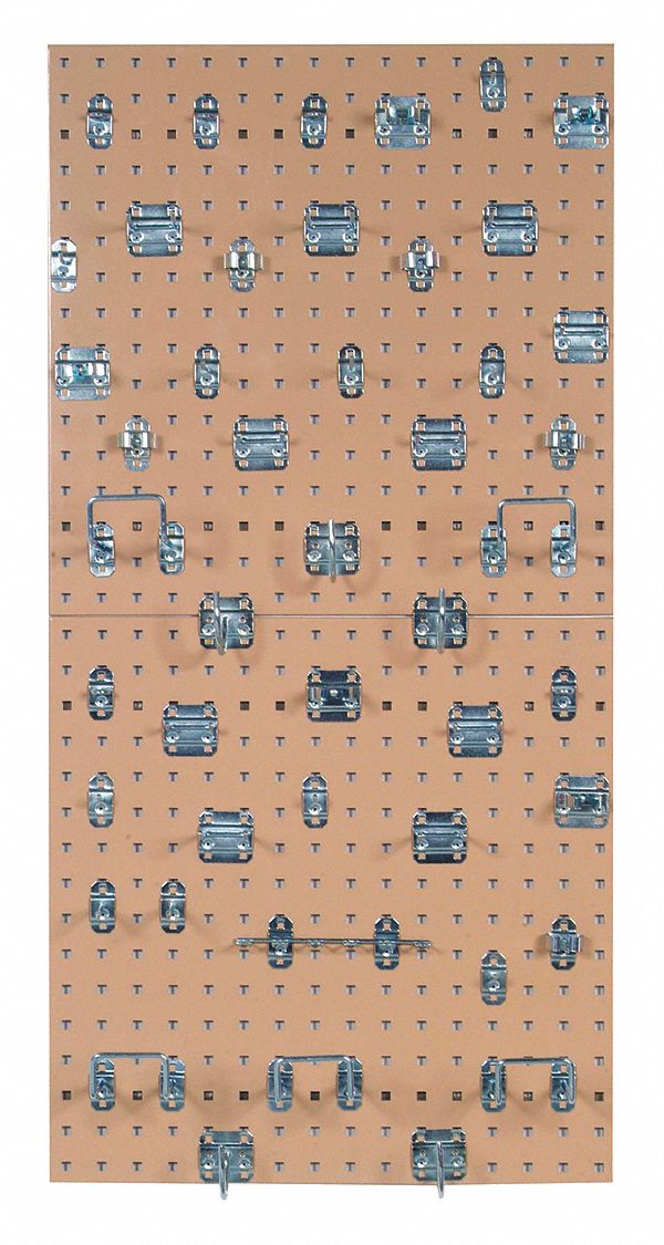 LOCBOARD, Square, 3/8 in Peg Hole Size, Pegboard Panel Kit 49WL40LB1
