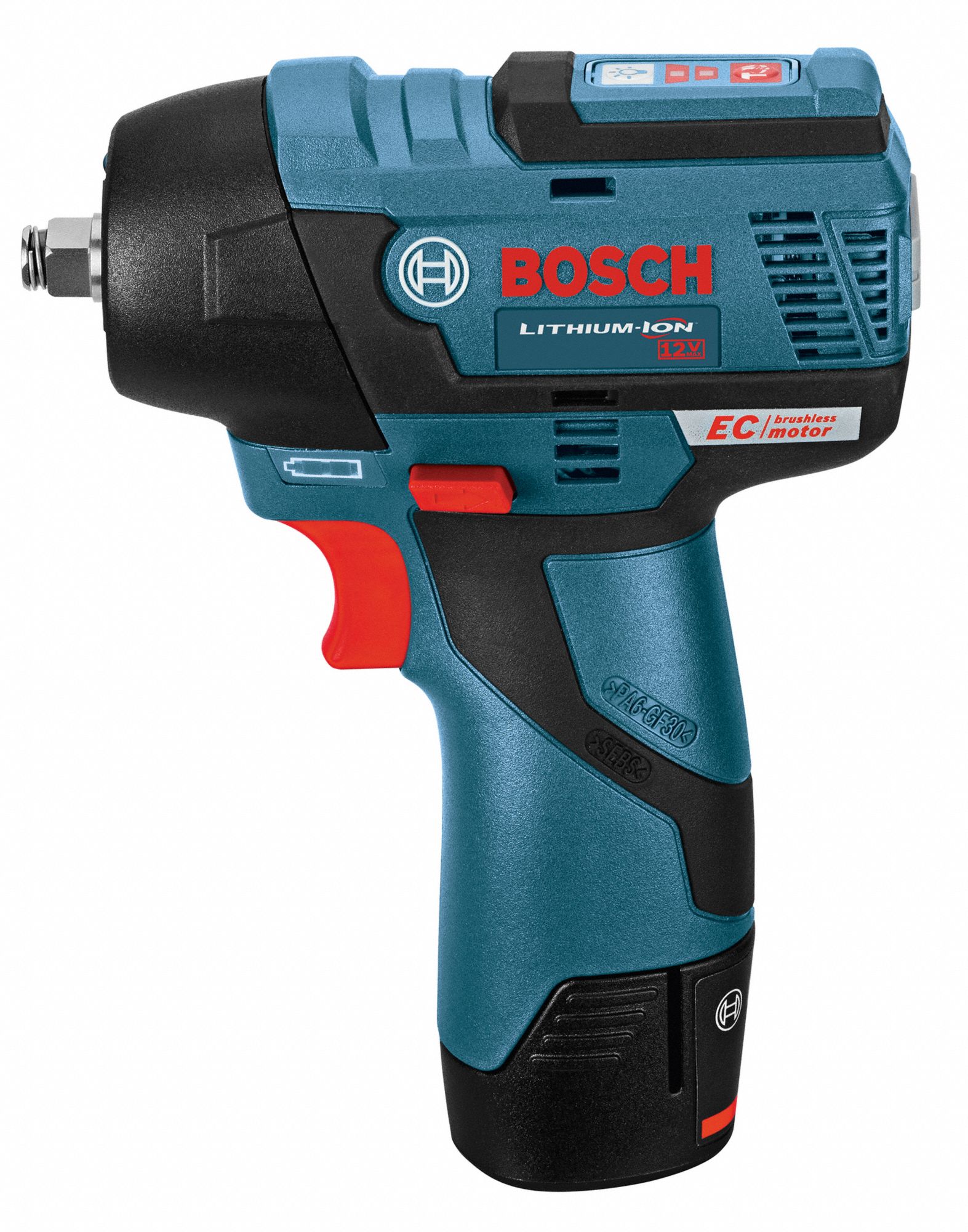 BOSCH Cordless, Impact Wrench, 12V DC, 85 ftlb Breakaway Torque