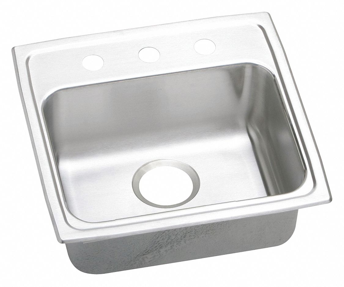 SINGLE BOWL DROP- IN ADA SINK: ELKAY, 19 IN L, 18 IN W, 16 IN X 11½ IN BOWL SIZE