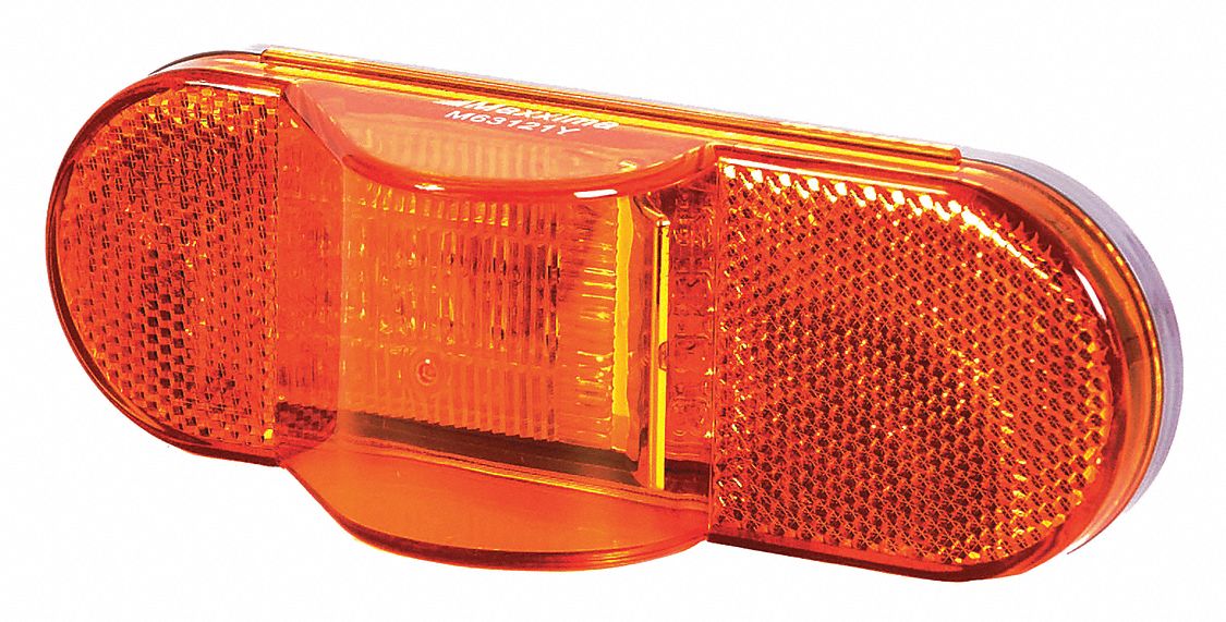 SIDE TURN/SIDE MARKER,OVAL,AMBER,6-1/2