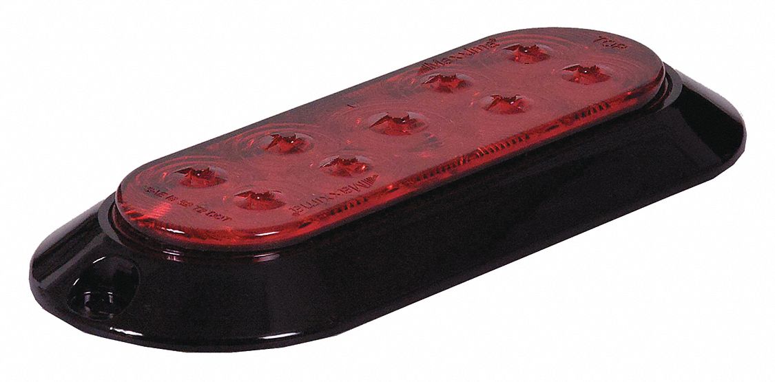 STOP/TURN/TAIL LIGHT,OVAL,RED,7-13/16