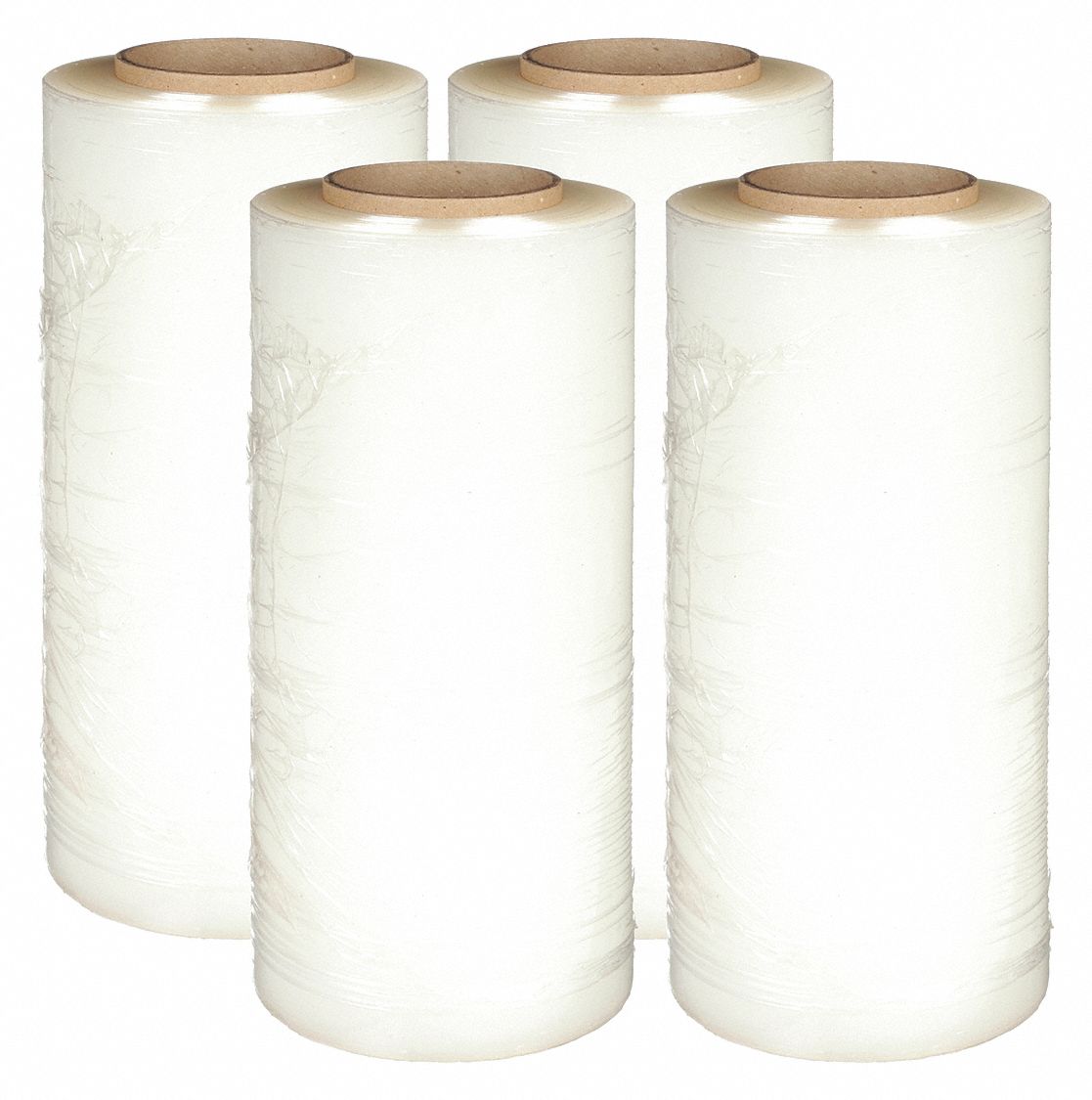 STRETCH WRAP, 47 GA, 12 13/16 IN OVERALL W, 1,476 FT OVERALL L, CLEAR, 1-SIDE, 4 PK