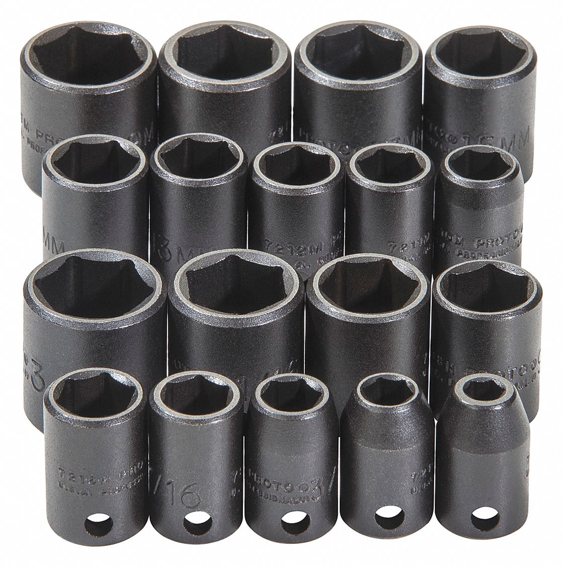 IMPACT SOCKET SET,3/8IN DRIVE,18PC