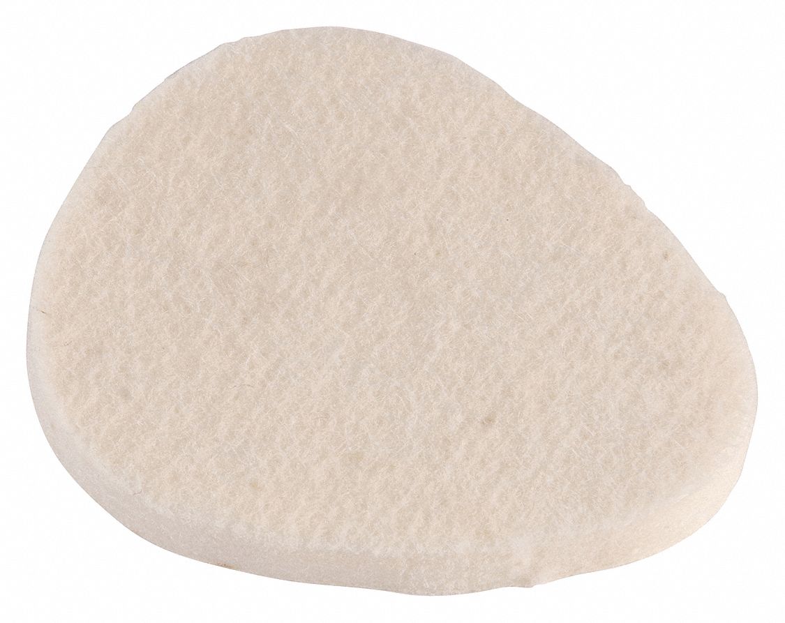 Adhesive Felt Pad: Non-Sterile, White, Wool Felt, Box, 10 in Wd, 12 in Lg, 100 PK